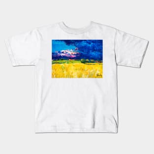 Rye Field Before a Thunderstorm Kids T-Shirt